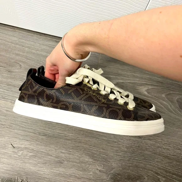CALVIN KLEIN brown logo sneakers - Picture 3 of 6